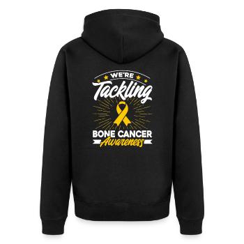 Ruban jaune Cancer des os Cancer de l’os Os de soutien Os - Veste à capuche bio Premium Unisexe - noir - Dos - Nico (187cm)