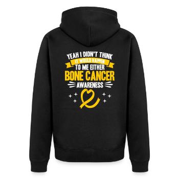 Bone Cancer Fighter Bone Cancer Awareness Knoc - Unisex Premium Organic Zip Hoodie - black - Back - Nico (187cm)