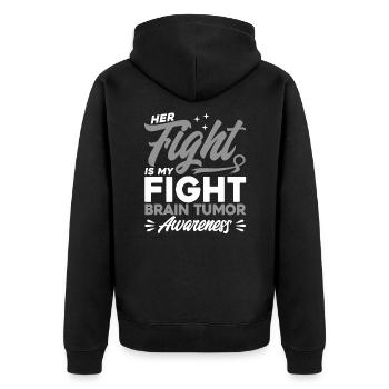 Brain Tumor Survivor Brain Tumor Support Hir - Unisex Premium Organic Zip Hoodie - black - Back - Nico (187cm)