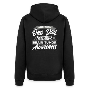 Brain Tumor Support Brain Tumor Fighter Brain Tumo - Unisex Premium Organic Zip Hoodie - black - Back - Nico (187cm)