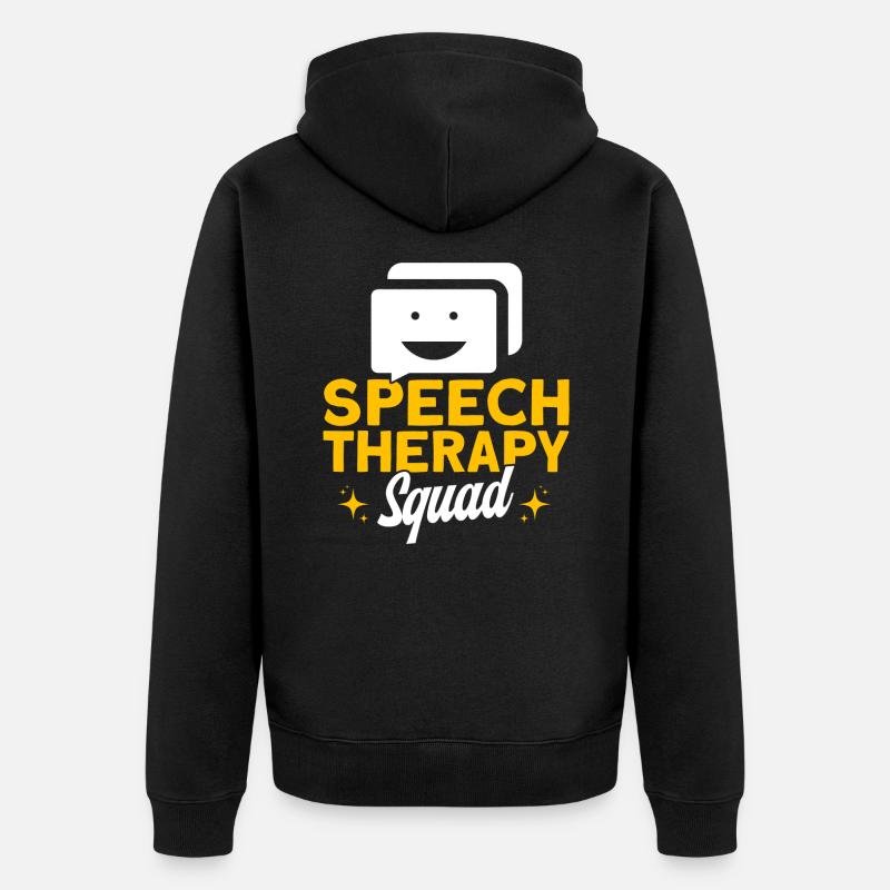 SLP Logopäde Therapie-Assistent Geschenk - Unisex Premium Bio Zip Hoodie - Schwarz
