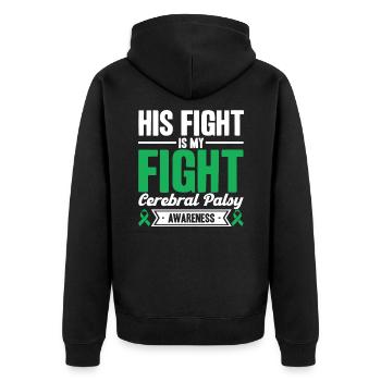 Cerebral palsy consciousness Cerebral palsy Un - Unisex Premium Organic Zip Hoodie - black - Back - Nico (187cm)