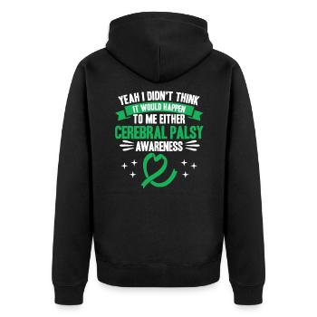 Cerebral Palsy Fighter Cerebral Palsy Awareness - Unisex Premium Organic Zip Hoodie - black - Back - Nico (187cm)