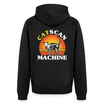 Katzen Sprüche Katzen Liebhaber Katzeneltern Gesch - Unisex Premium Bio Zip Hoodie - Schwarz - Hinten - Nico (187cm)