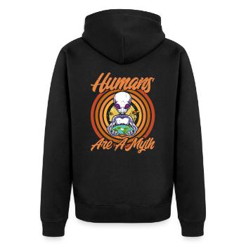 Les humains sont un mythe extraterrestre cadeau - Veste à capuche bio Premium Unisexe - noir - Dos - Nico (187cm)