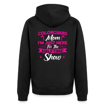 Colorguard Mom hier für die Halbzeitshow Fahnenwac - Unisex Premium Bio Zip Hoodie - Schwarz - Hinten - Nico (187cm)