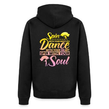 Danse avec ton cœur Flag Guard Gift - Veste à capuche bio Premium Unisexe - noir - Dos - Nico (187cm)