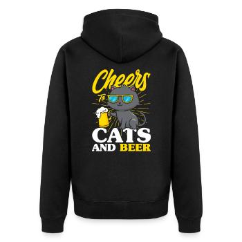 Chat Chat Parents Chats Dictons Cadeau - Veste à capuche bio Premium Unisexe - noir - Dos - Nico (187cm)