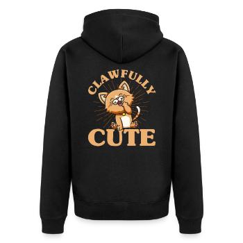 Chats amoureux chats parents chats dictons - Veste à capuche bio Premium Unisexe - noir - Dos - Nico (187cm)