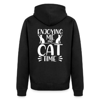 Chat parents chats dictons chat cadeau - Veste à capuche bio Premium Unisexe - noir - Dos - Nico (187cm)
