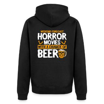 Gruselige Filme Horrorfilm Gruselfilm Geschenk - Unisex Premium Bio Zip Hoodie - Schwarz - Hinten - Nico (187cm)