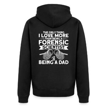 Ich liebe es mehr Vater zu sein Forensische Wissen - Unisex Premium Bio Zip Hoodie - Schwarz - Hinten - Nico (187cm)
