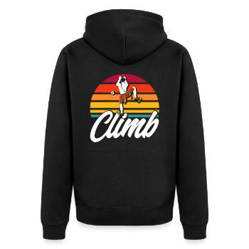 Klettern Felsklettern Geschenk - Unisex Premium Bio Zip Hoodie - Schwarz - Hinten - Nico (187cm)