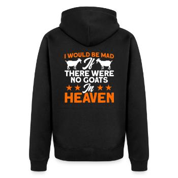 If There Were No Goats in Heaven Goat Gift - Unisex Premium Organic Zip Hoodie - black - Back - Nico (187cm)