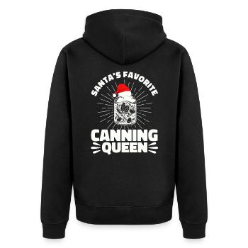 Santa's Favorite Preserving Queen Canning Geschen - Unisex Premium Organic Zip Hoodie - black - Back - Nico (187cm)