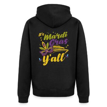 Es ist Fasching, Leute Mardi Gras Geschenk - Unisex Premium Bio Zip Hoodie - Schwarz - Hinten - Nico (187cm)