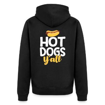 Hot Dogs, ihr alle Hot Dog Geschenk - Unisex Premium Bio Zip Hoodie - Schwarz - Hinten - Nico (187cm)