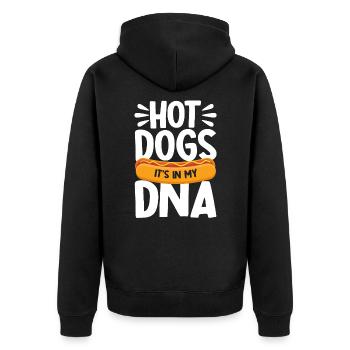 Les hot-dogs sont dans mon cadeau de hot-dog ADN - Veste à capuche bio Premium Unisexe - noir - Dos - Nico (187cm)
