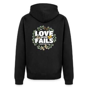 Christian Bible Verse Religious Gift - Unisex Premium Organic Zip Hoodie - black - Back - Nico (187cm)