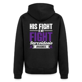 Sarkoidose Bewusstsein Sarkoidose Unterstützung Sa - Unisex Premium Bio Zip Hoodie - Schwarz - Hinten - Nico (187cm)