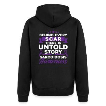 Sarkoidose Kämpfer Sarkoidose Überlebender Sarkoid - Unisex Premium Bio Zip Hoodie - Schwarz - Hinten - Nico (187cm)