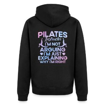 Le Pilates explique pourquoi j’ai raison cadeau - Veste à capuche bio Premium Unisexe - noir - Dos - Nico (187cm)