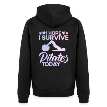 Pilates J’espère survivre aux affaires de Pilates aujourd’hui. - Veste à capuche bio Premium Unisexe - noir - Dos - Nico (187cm)