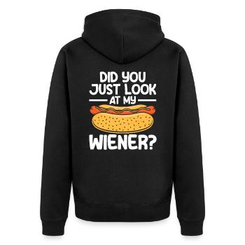 Découvrez mon cadeau de hot-dog à la saucisse - Veste à capuche bio Premium Unisexe - noir - Dos - Nico (187cm)