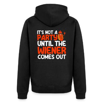 It's not a party until the hot dog gift - Unisex Premium Organic Zip Hoodie - black - Back - Nico (187cm)