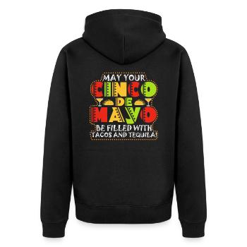 Viva Mexico Cinco De Mayo Party 5 De Mayo Geschenk - Unisex Premium Bio Zip Hoodie - Schwarz - Hinten - Nico (187cm)
