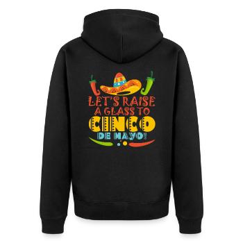 Cinco De Mayo Party Viva Mexico Cinco De Mayo Lehr - Unisex Premium Bio Zip Hoodie - Schwarz - Hinten - Nico (187cm)