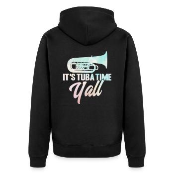 Tuba C’est l’heure du tuba, son cadeau tout - Veste à capuche bio Premium Unisexe - noir - Dos - Nico (187cm)