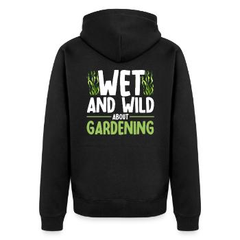 Jardinier aquatique Cadeau de jardinage humide et sauvage - Veste à capuche bio Premium Unisexe - noir - Dos - Nico (187cm)