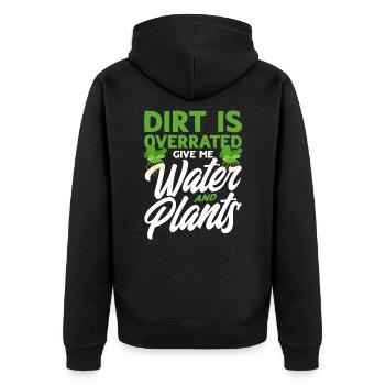 Wassergärtner Gib mir Wasser und Pflanzen Geschenk - Unisex Premium Bio Zip Hoodie - Schwarz - Hinten - Nico (187cm)