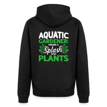 Jardiniers aquatiques Transpiration avec les plantes - Veste à capuche bio Premium Unisexe - noir - Dos - Nico (187cm)