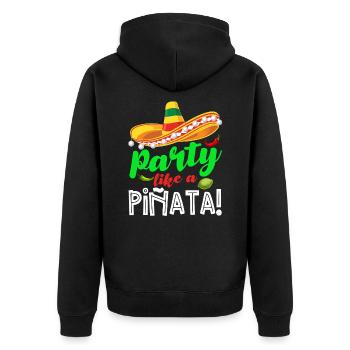 5 De Mayo Viva Mexico Cinco De Mayo Geschenk - Unisex Premium Bio Zip Hoodie - Schwarz - Hinten - Nico (187cm)