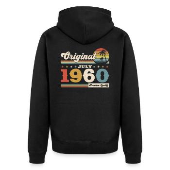 64th Birthday Original July 1960 Vintage 1960 - Unisex Premium Organic Zip Hoodie - black - Back - Nico (187cm)