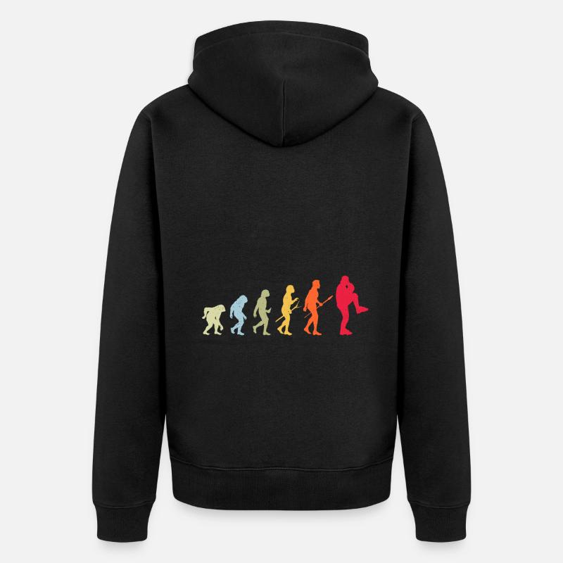 Baseball Evolution - Unisex Premium Organic Zip Hoodie - black