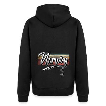 Norvège Pêche - Veste à capuche bio Premium Unisexe - noir - Dos - Nico (187cm)