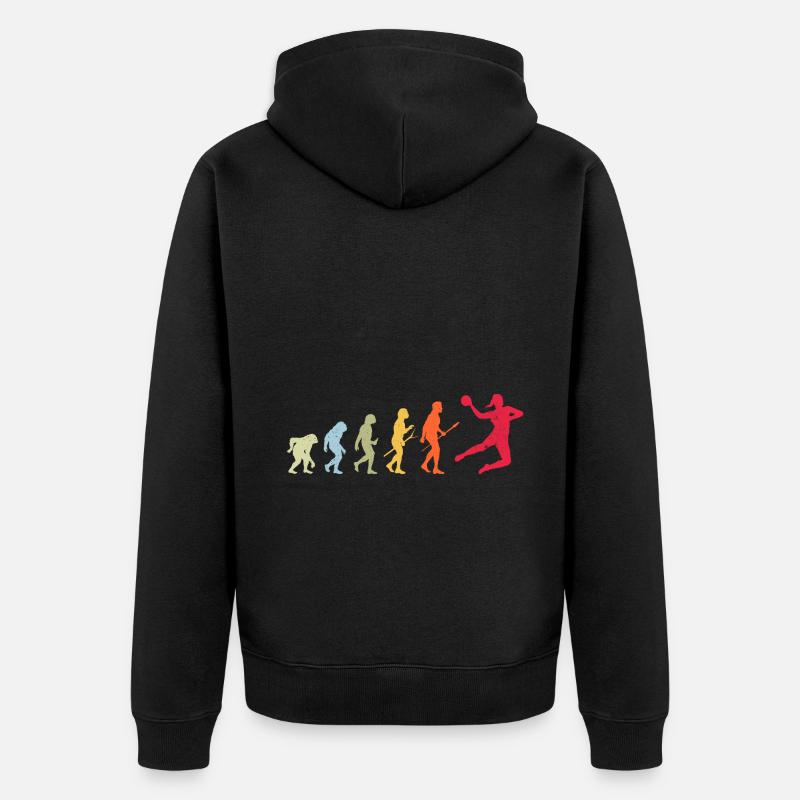 Handball Evolution - Unisex Premium Bio Zip Hoodie - Schwarz