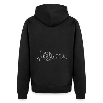 Battements de cœur de volleyball - Veste à capuche bio Premium Unisexe - noir - Dos - Nico (187cm)