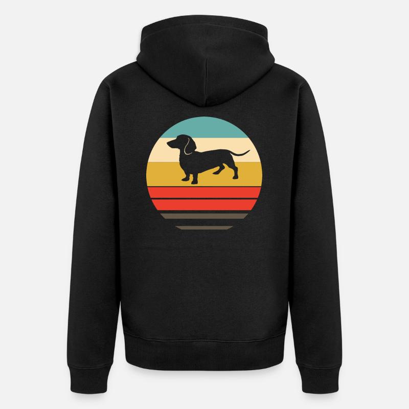Retro teckel cadeau - Veste à capuche bio Premium Unisexe - noir