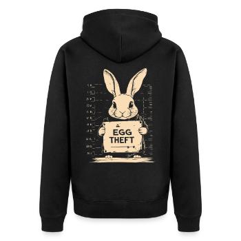 Hase Eierdieb Osterhase Mugshot Polizeifoto Ostern - Unisex Premium Bio Zip Hoodie - Schwarz - Hinten - Nico (187cm)