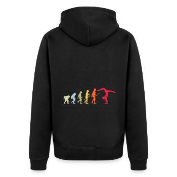 Gymnastique Gymnaste Gymnaste Evolution Rétro - Veste à capuche bio Premium Unisexe - noir - Dos - Nico (187cm)