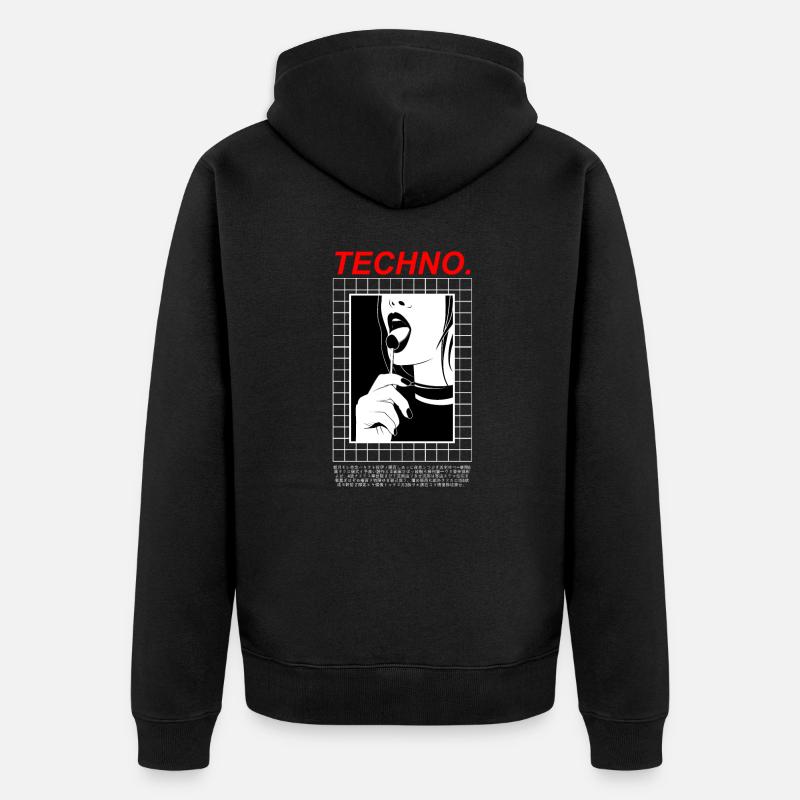 Techno Amour - Veste à capuche bio Premium Unisexe - noir