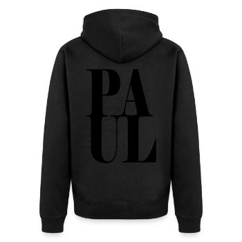Paul Nom Prénom Police moderne Word Art - Veste à capuche bio Premium Unisexe - noir - Dos - Nico (187cm)
