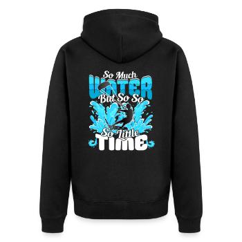 So much water but so little Time - KiteSurfer - Unisex Premium Organic Zip Hoodie - black - Back - Nico (187cm)