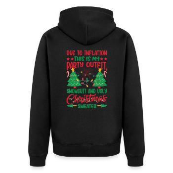 En raison de l’inflation - dicton de Noël drôle - Veste à capuche bio Premium Unisexe - noir - Dos - Nico (187cm)