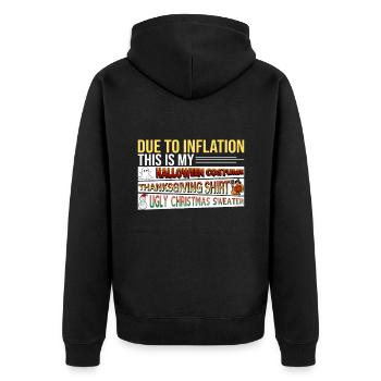 Due to Inflation - Halloween Costume - Unisex Premium Organic Zip Hoodie - black - Back - Nico (187cm)
