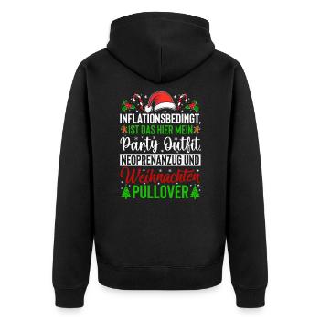 Aufgrund Der Inflation ist das mein Wetsuit - Unisex Premium Bio Zip Hoodie - Schwarz - Hinten - Nico (187cm)